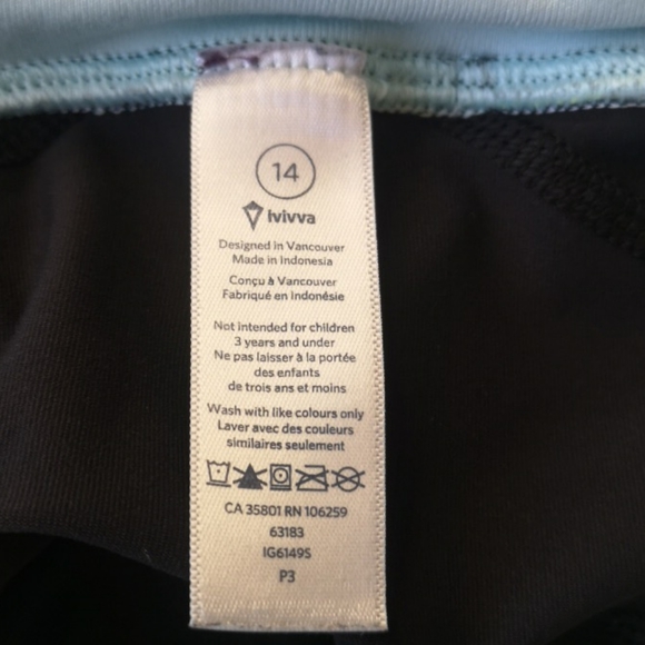 Ivivva Cropped leggings size 14 - Picture 3 of 3